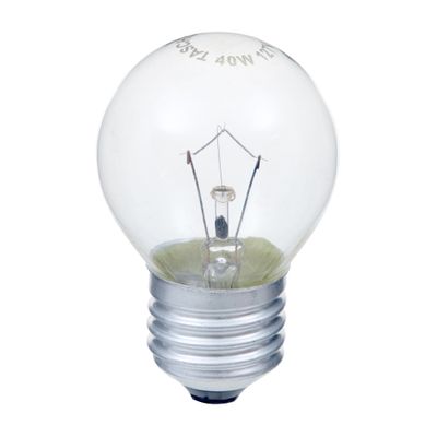 LÂMPADA INCANDESCENTE BOLINHA CLARA 40W E27 127V LUZ AMARELA TASCHIBRA