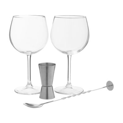KIT TAÇAS PARA GIN COM DOSADOR E MEXEDOR CRISTALIUM TITAN