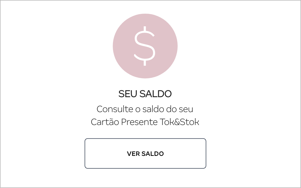 Seu saldo cartão presente